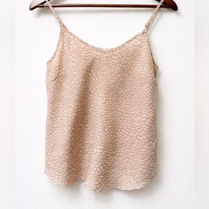 Wilfred Aritzia 100% Silk Cami XS Blush Beige Printed Tank Top